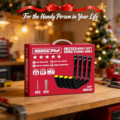 4 Piece 15" 100 Lbs Heavy Duty Garage Storage Hooks (4 Count)