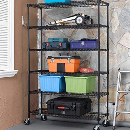 6 Tier Wire Shelf with Wheels