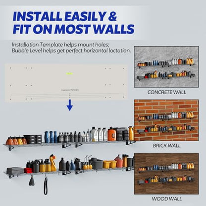 2 x 6 ft Garage Wall Shelving (2 Count)