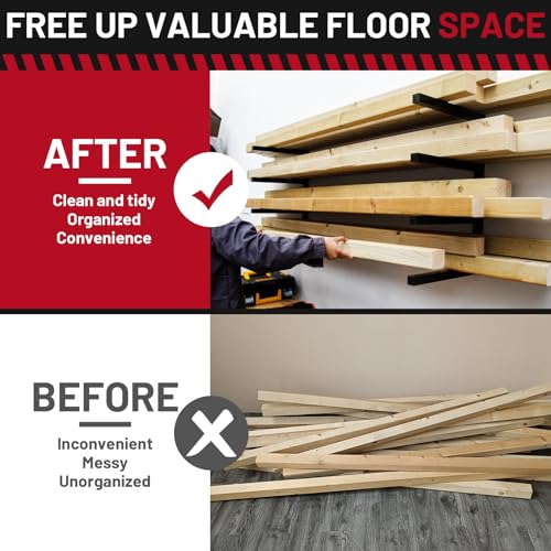 Wood Organizer and Lumber Storage Rack Wall Mount