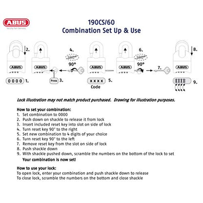 190CS 60 High Security Solid Steel Combination Padlock
