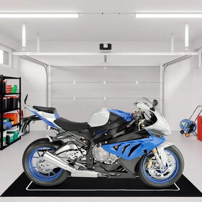 Motorcycle Mat Garage Floor Rug Washable Parking Mats for Garage Floors Non Slip Oil Absorbent Pad Rubber Backing Layer Protects Floor
