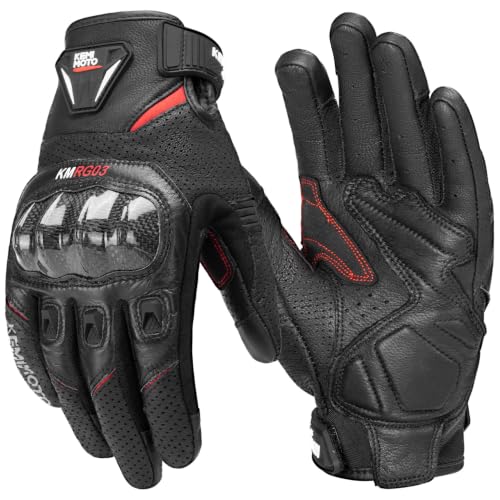 Sheepskin Leather Motorcycle Gloves for Men