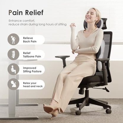 Lumbar Support with Car headrest Back Pillow for Chairs Headrest Pillow for Car Ergonomic Ultrathick Memory Foam Back Pillow for Office Chair