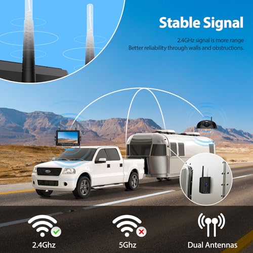 4 Cameras Wireless RV Backup System with 7 (4 Count)
