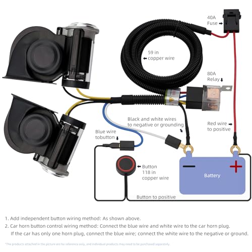 Car Horns Loud Train Horns for Car (2 Count)