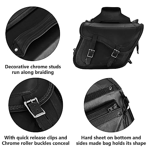 Motorcycle Saddle Bags Leather Motorcycle Luggage Bag with Gun Holsters For Softails Sportsters and Choppers Tool Bags