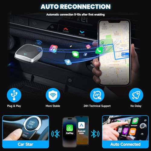 Mini Wireless CarPlay Adapter for iPhone 2025 Upgraded