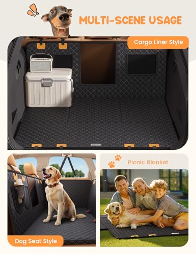 Dog Car Seat Cover for Back Seat with Hard Bottom for Car & SUV L