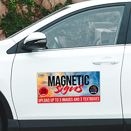2 Pack Personalized Magnetic Signs for Vehicles