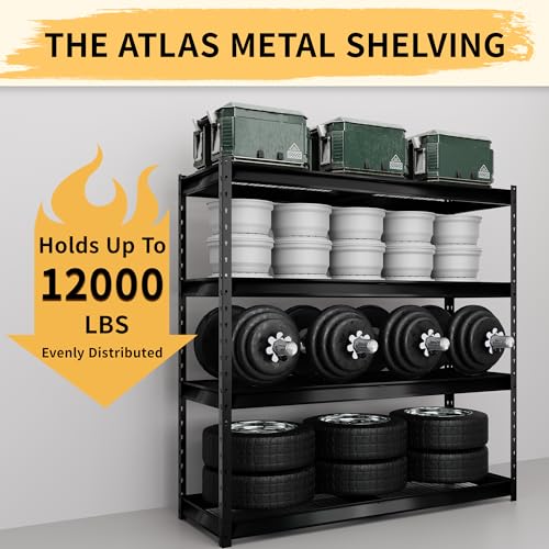 The Atlas 72" W Metal Garage Shelving Unit Load 12000 Lbs