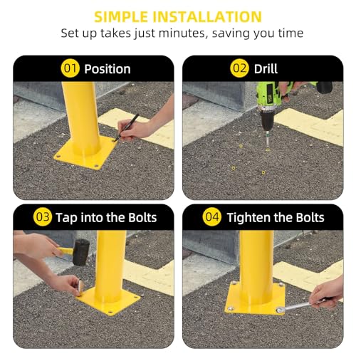4 Pack Heavy Duty Safety Bollards