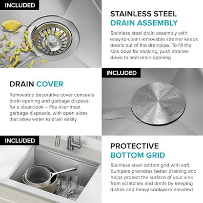 Stainless Steel 23 in Undermount Kitchen Sink KWU111