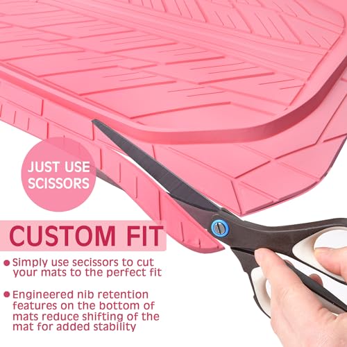 DeepDish Pink Floor Mats for Cars Full Set (4 Count)