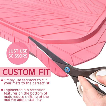 DeepDish Pink Floor Mats for Cars Full Set (4 Count)