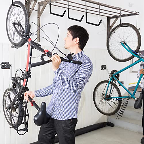 12 Pack Heavy Duty Rafter Hooks for Hanging Vinyl Coated Large S Hooks for Hanging Ladder Bike Hangers Garage Storage Organizer Black (12 Count)