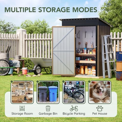 3 x 5 FT Metal Storage Shed for Backyard