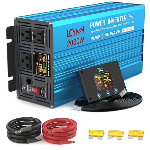 2000 Watt Inverter Pure Sine Wave DC 24V to 110V