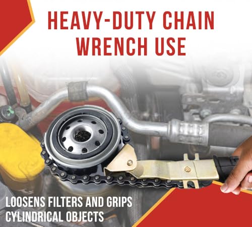 15" Heavy Duty Oil Filter Chain Wrench for 4" Diameter Filters