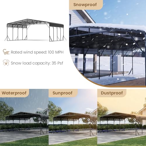 20'x20' Carport with Galvanized Steel Roof