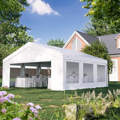 20x20ft Heavy Duty Party Tent Outdoor Canopy with Mesh Windows
