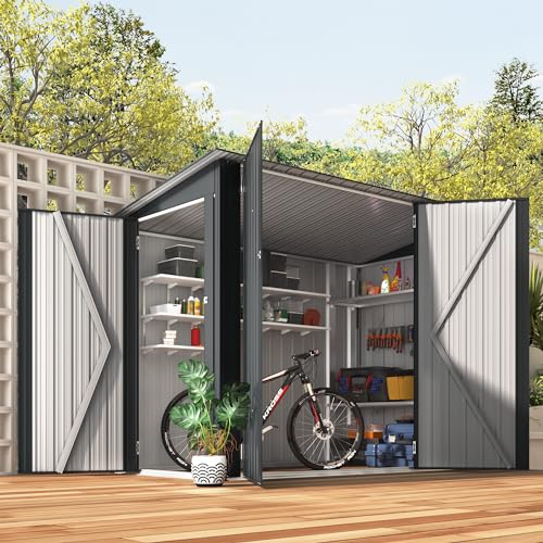 4' x 7' Waterproof Metal Lean to Bike Storage Shed