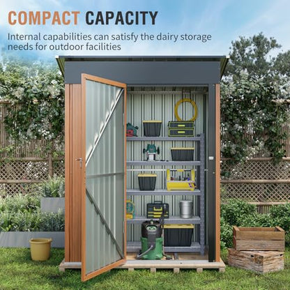 5x3 Ft Outdoor Storage Shed with Floor