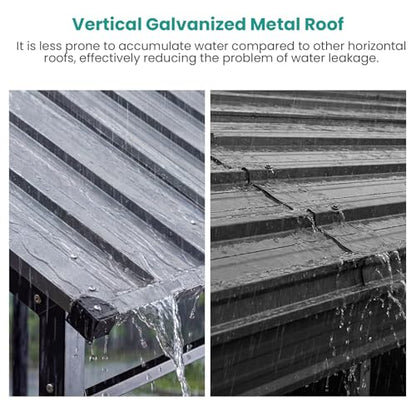 10 x 20 ft Metal Carport with Galvanized Steel Roof