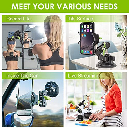 Suction Cup Phone Mount 360 Rotating Universal Ball Head Arm for Car Dashboard Windshield Vehicle Sunroof