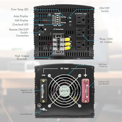 EL3744 12V 5000 Watt Power Inverter with Remote Control
