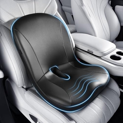 Car Seat Cushion and Lumbar Support Pillow One Piece