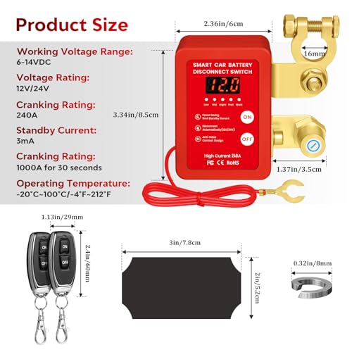 Remote Battery Disconnect Switch 12V (4 Count)