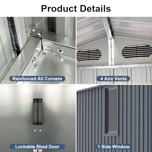 10x8FT Metal Outdoor Storage Shed