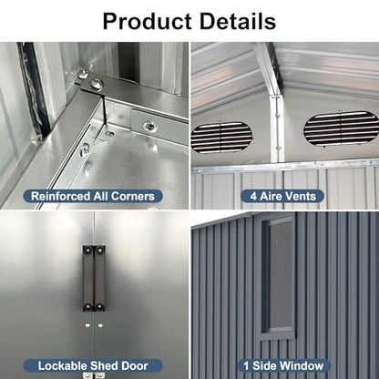 10x8FT Metal Outdoor Storage Shed