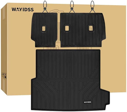 Cargo Mat with Backrest Protection for 2025 2026 Toyota 4Runner (Only for Hybrid), TPE All Weather Protection Cargo Liner with Velcro Rear Seats Backrest car 4runner 6th gen Accessories-Black