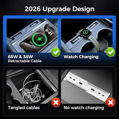 USB Hub for Tesla Model Y Juniper Accessories 2026 & Model 3 Highland 2025 Accessories