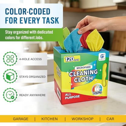 Microfiber Cleaning Cloth 120 Pack (120 Count)