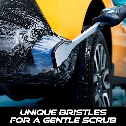 Wheel and Fender Cleaning Brush with Long Handle for Car Detailing