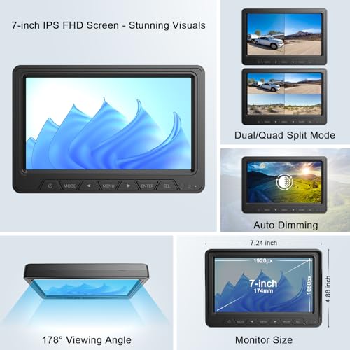 HD 1080P 7" Wireless 3 Backup Camera System for Furrion Pre (3 Count)