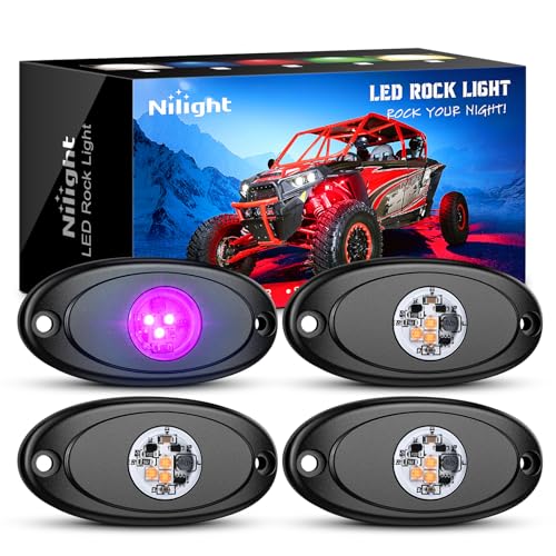 LED Rock Light 4 PCS Pink Purple Color Waterproof
