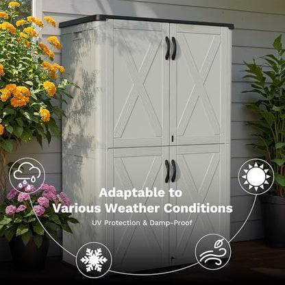 50 Cuft Outdoor Storage Box with Lockable Doors