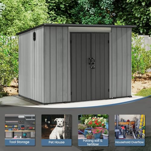 Domi 6.2x9.3 FT Resin Outdoor Storage Shed