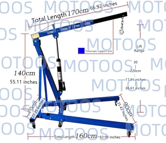 2 Ton Folding Engine Hoist Engine Crane with Lever