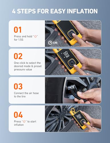 L7 Air Tire Inflator Portable Air Compressor (14.1096 Ounce)