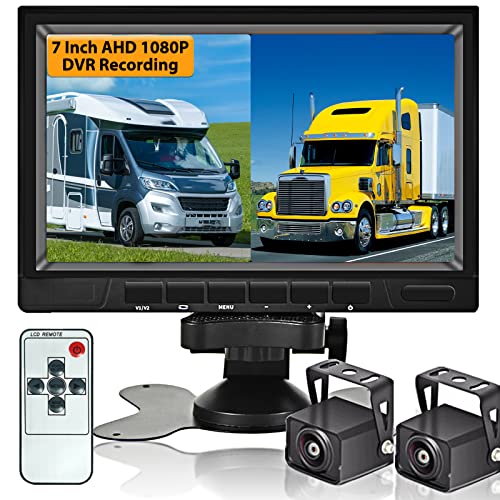 AHD Dual Backup Camera with 7'' 1080P DVR Monitor