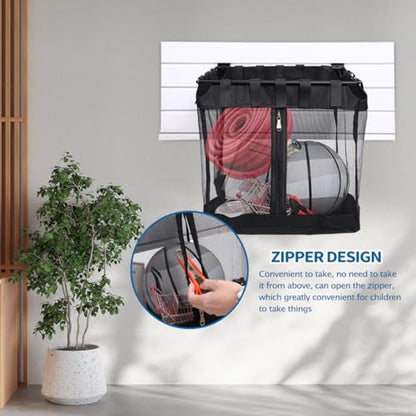 4Pcs Mesh Slatwall Baskets with Zipper (4 Count)