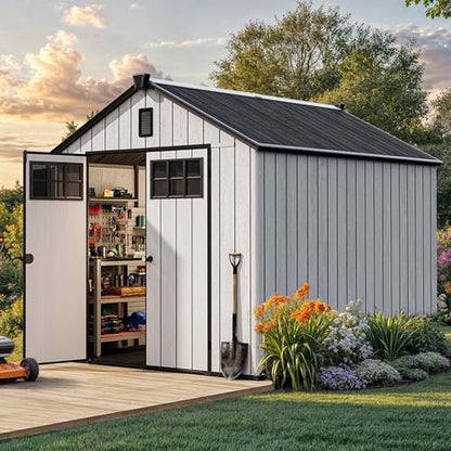 8x10 FT Outdoor Storage Shed with Floor