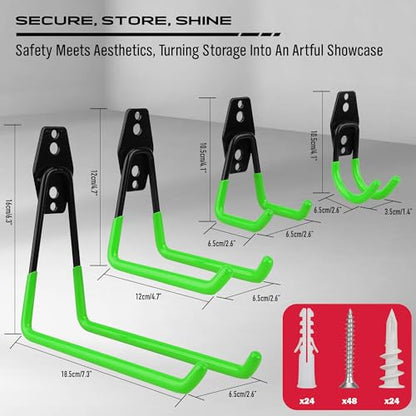 15 Piece Garage Wall Hooks with 3 Extension Straps (15 Count)