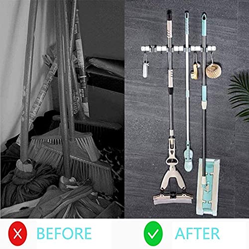 Broom Mop Holder Wall Mount Tool Hanger Organizer