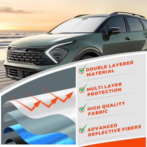 Foldable Front Windshield Sunshade fit for Kia Sportage 2023